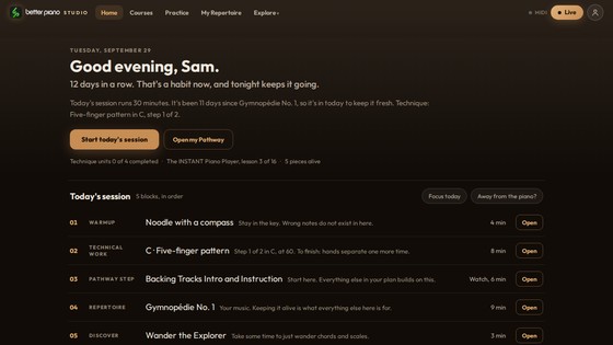 The Studio home page in the Espresso look